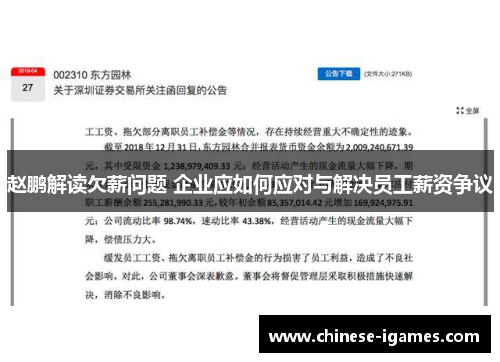 赵鹏解读欠薪问题 企业应如何应对与解决员工薪资争议 赵鹏解读欠薪问题 企业应如何应对与解决员工薪资争议
